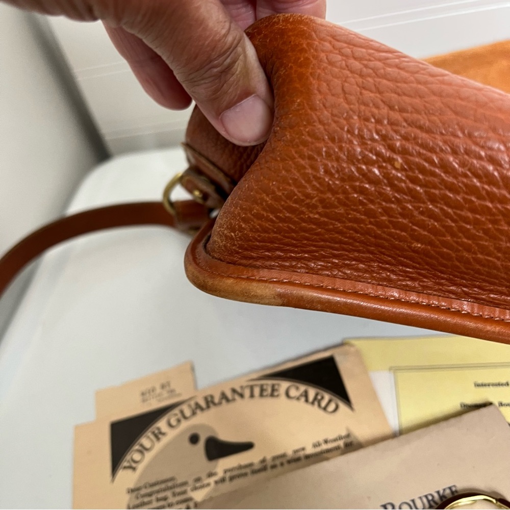 Dooney and Bourke vintage top handle shoulder carrier crossbody British tan bag - Picture 13 of 17